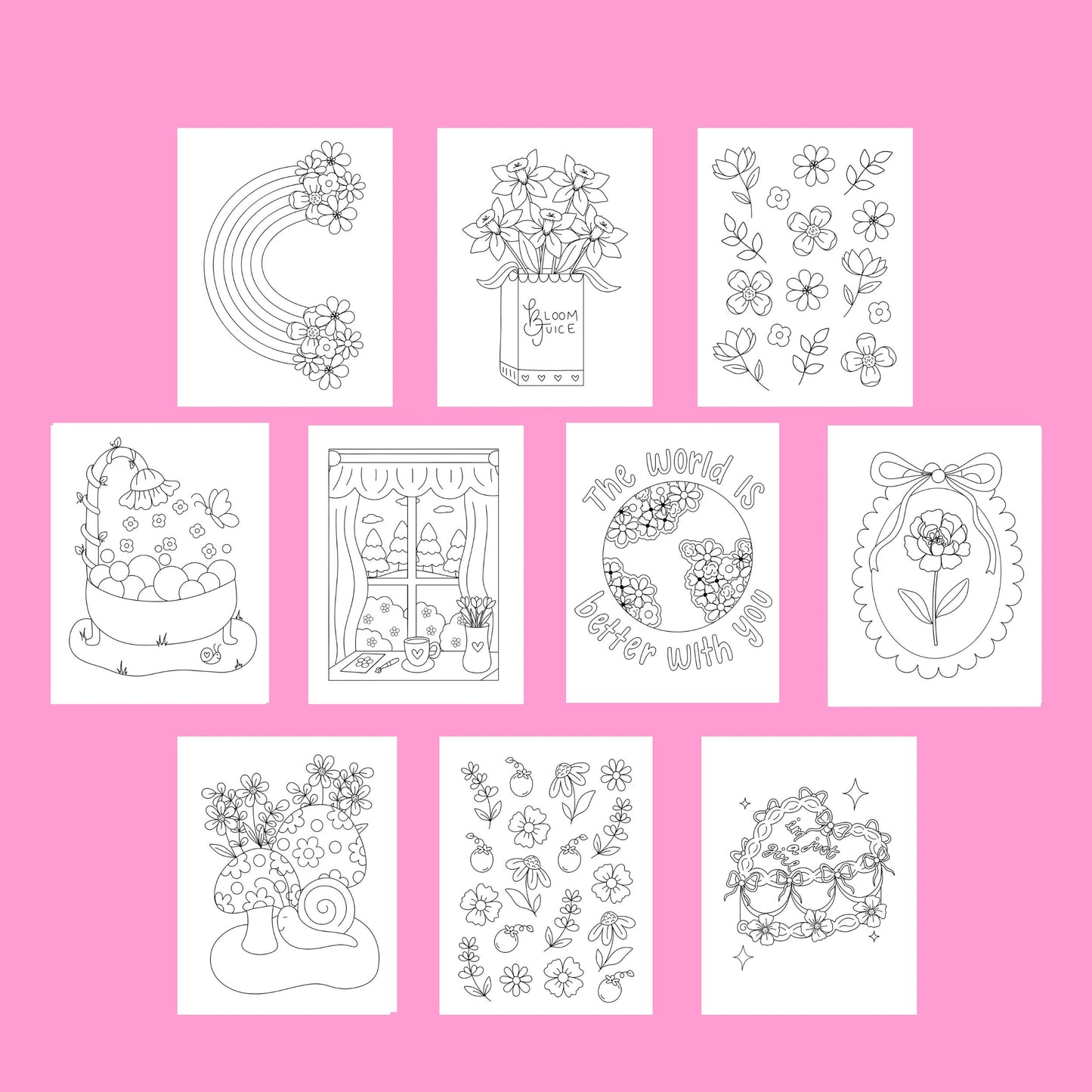 Flower and Flourish Coloring Book