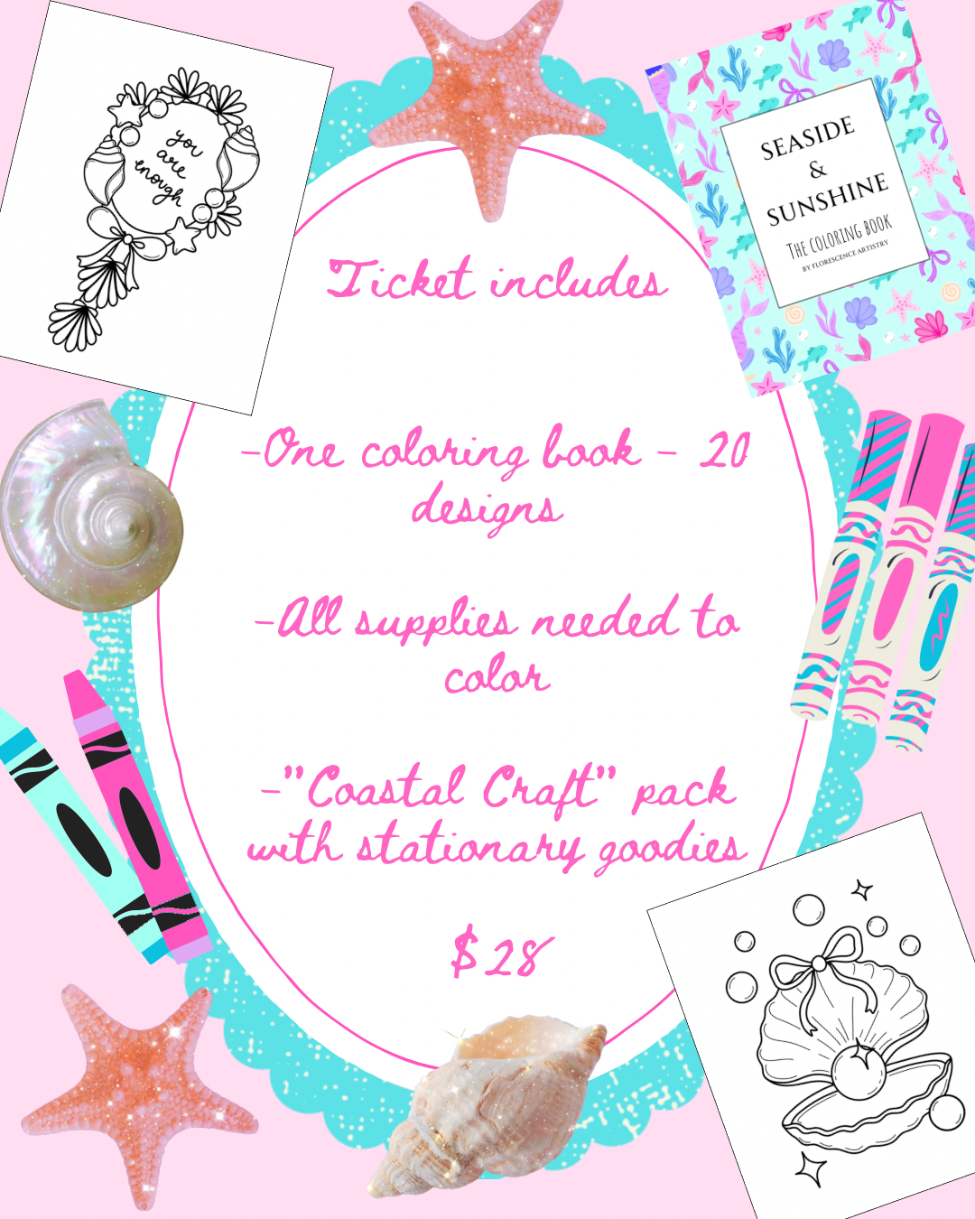 Mermaid and Markers Coloring Party