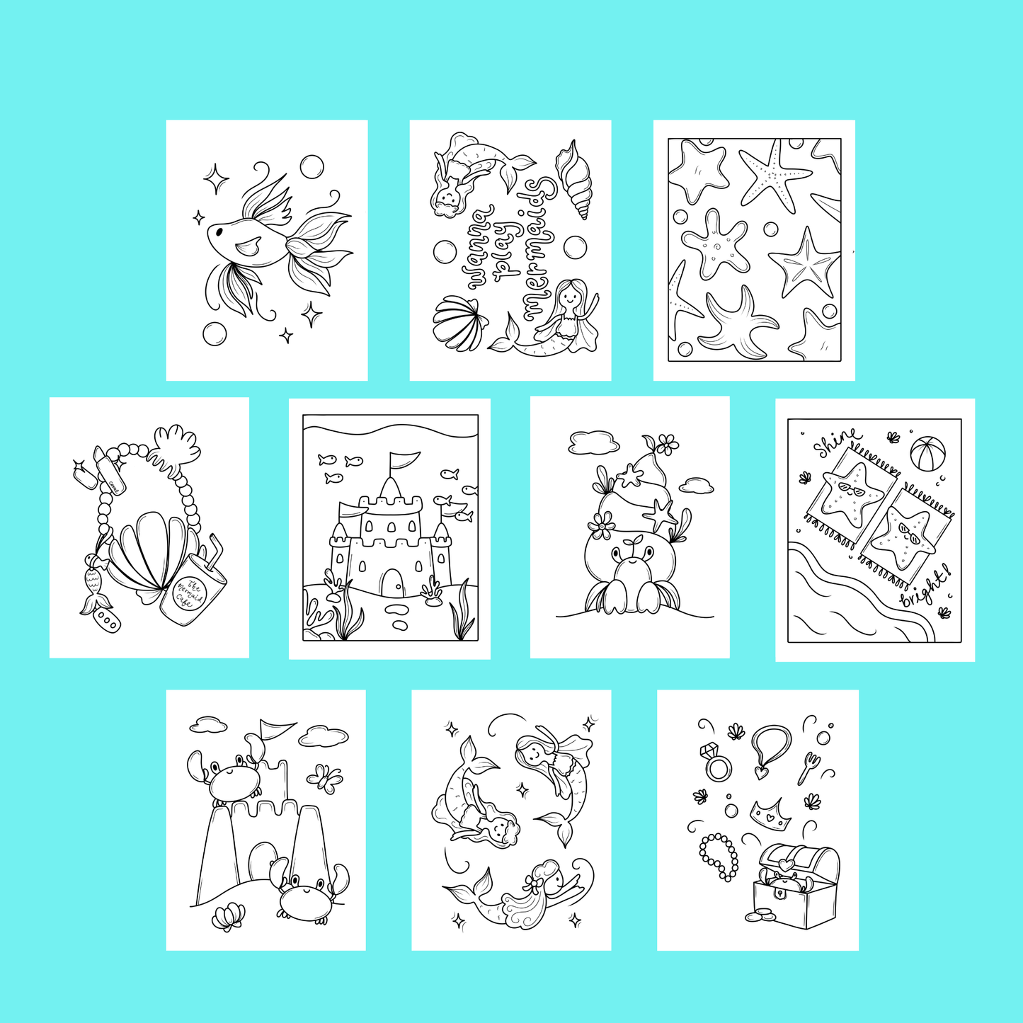 Seaside and Sunshine Coloring Book