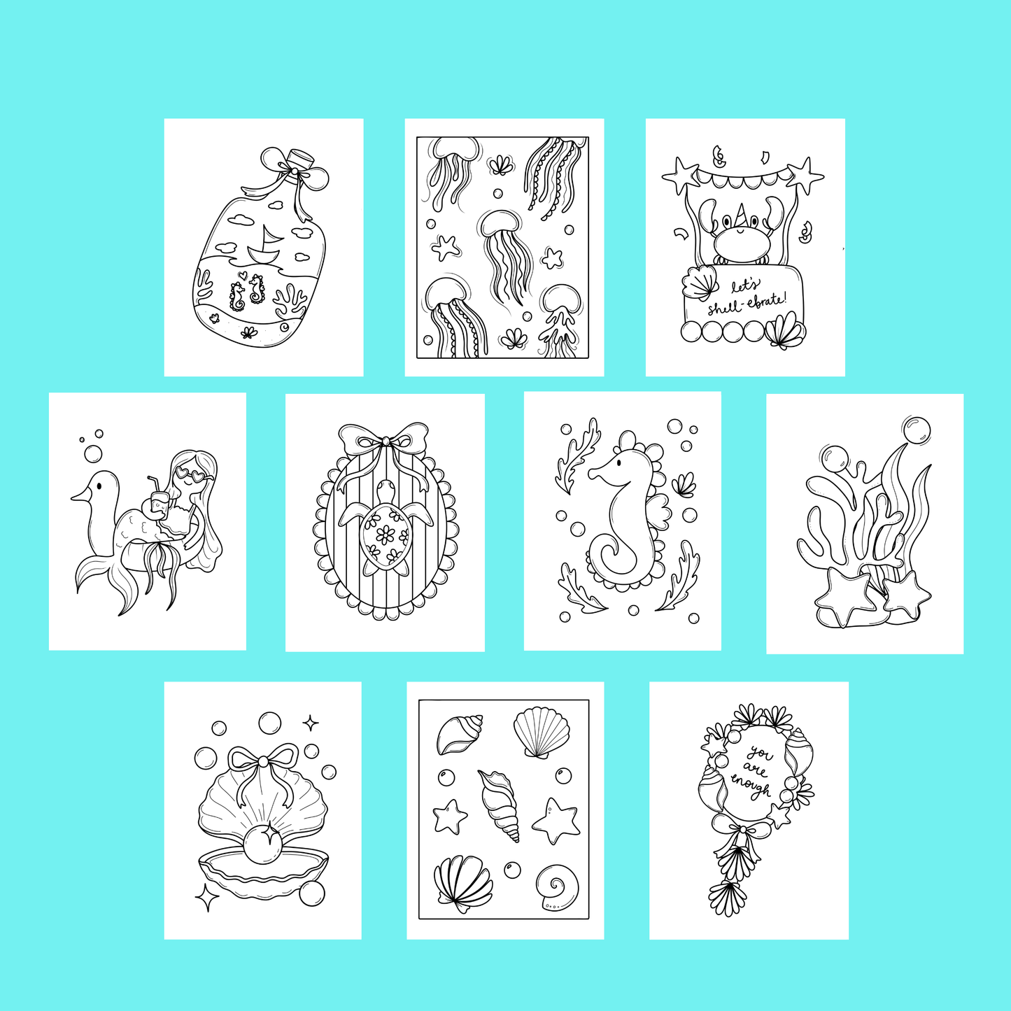 Seaside and Sunshine Coloring Book